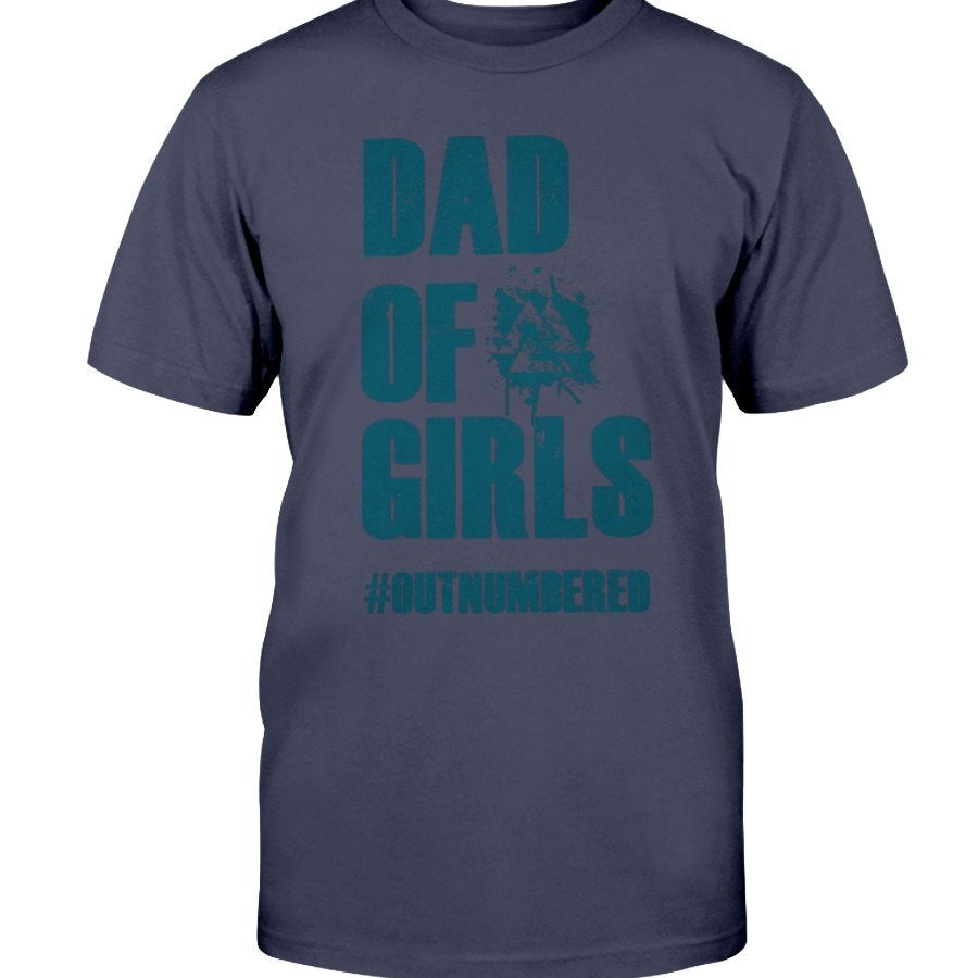 Dad of Girls Classic Cotton T-Shirt - Dark Green Text
