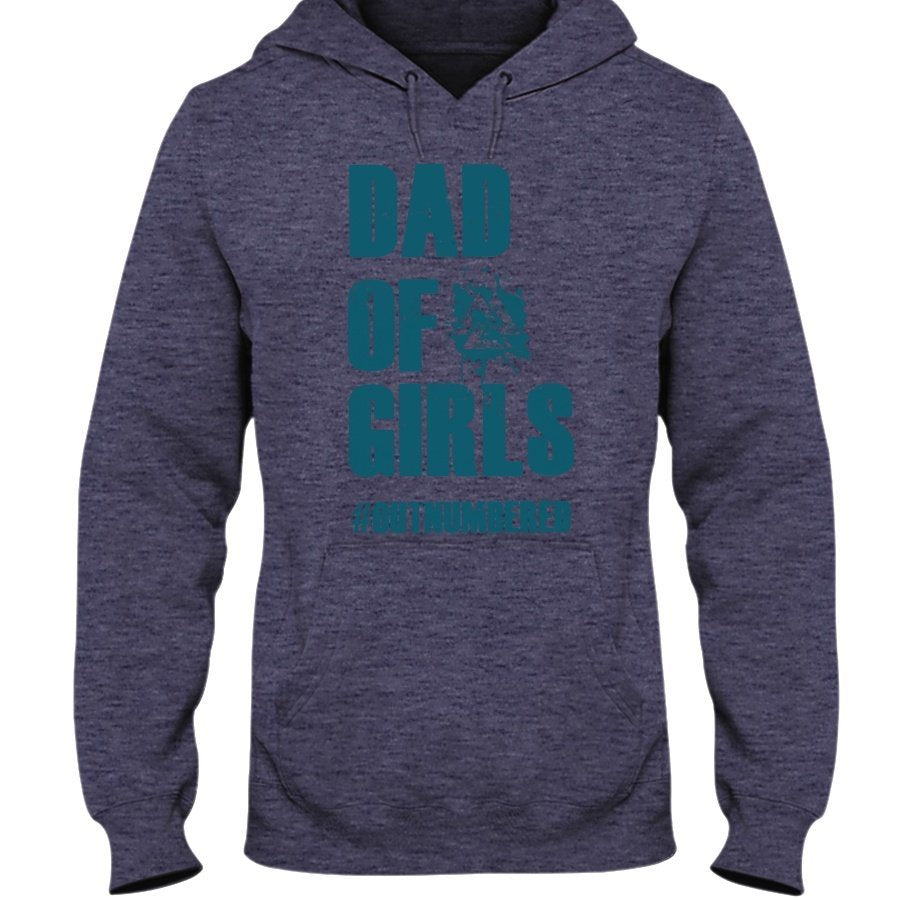 Dad of Girls Hoodie - Blue Text