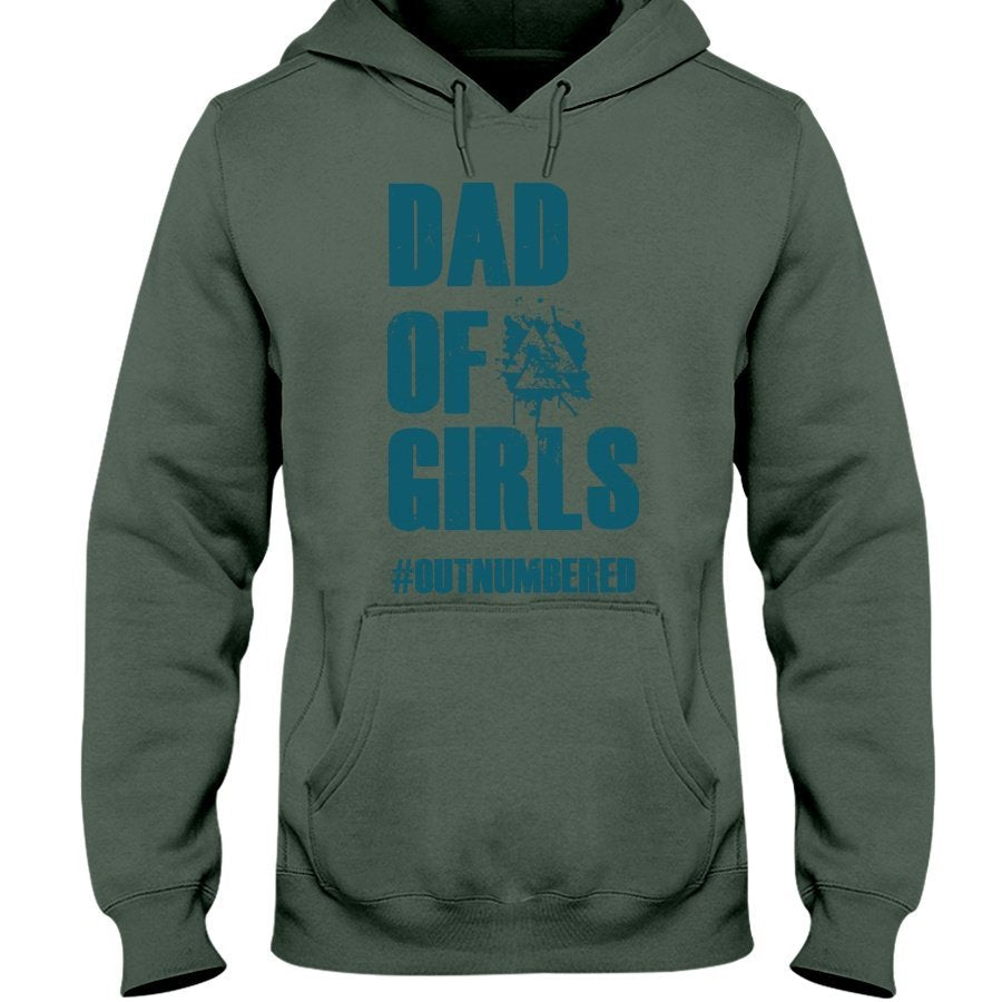 Dad of Girls Hoodie - Blue Text