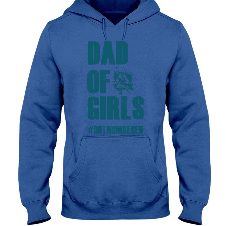 Dad of Girls Hoodie - Blue Text