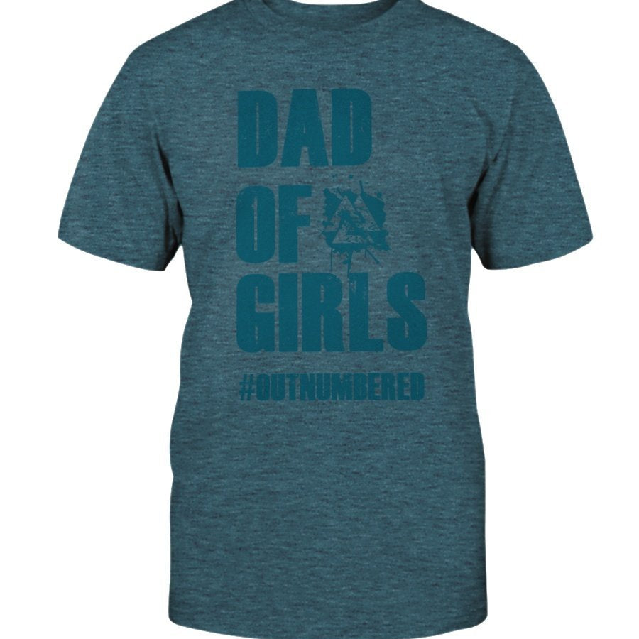 Dad of Girls Premium Fit T-Shirt - Blue Text