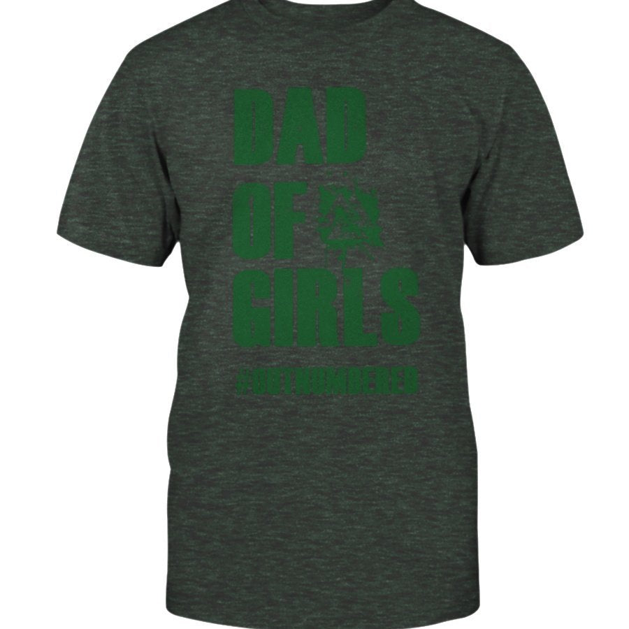 Dad of Girls Premium Fit T-Shirt - Green Text