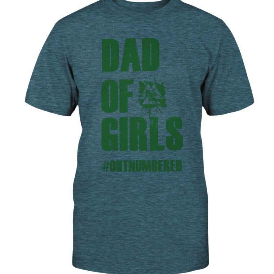 Dad of Girls Premium Fit T-Shirt - Green Text