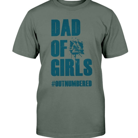 Dad of Girls Premium Fit T-Shirt - Blue Text