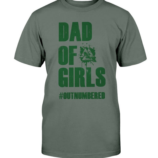 Dad of Girls Premium Fit T-Shirt - Green Text