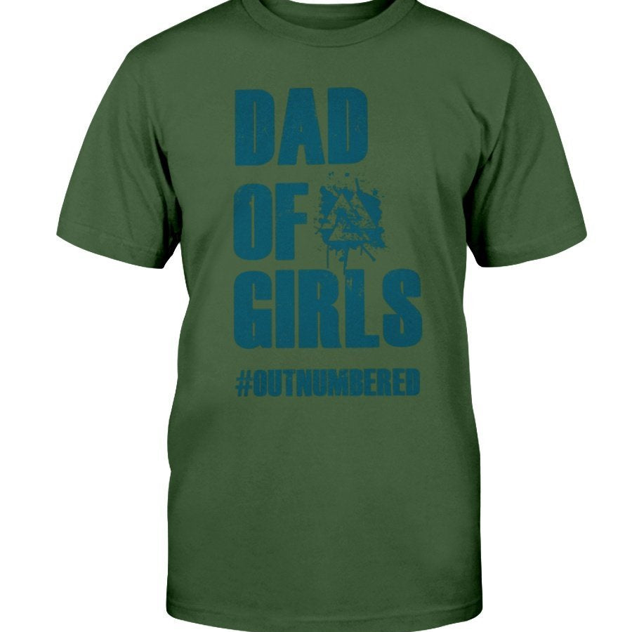 Dad of Girls Premium Fit T-Shirt - Blue Text