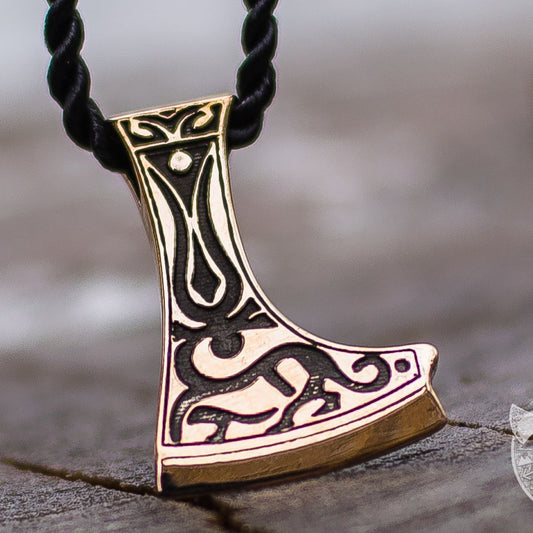 Deer Ornament and Perun's Axe Bronze Pendant - VikingsBrand