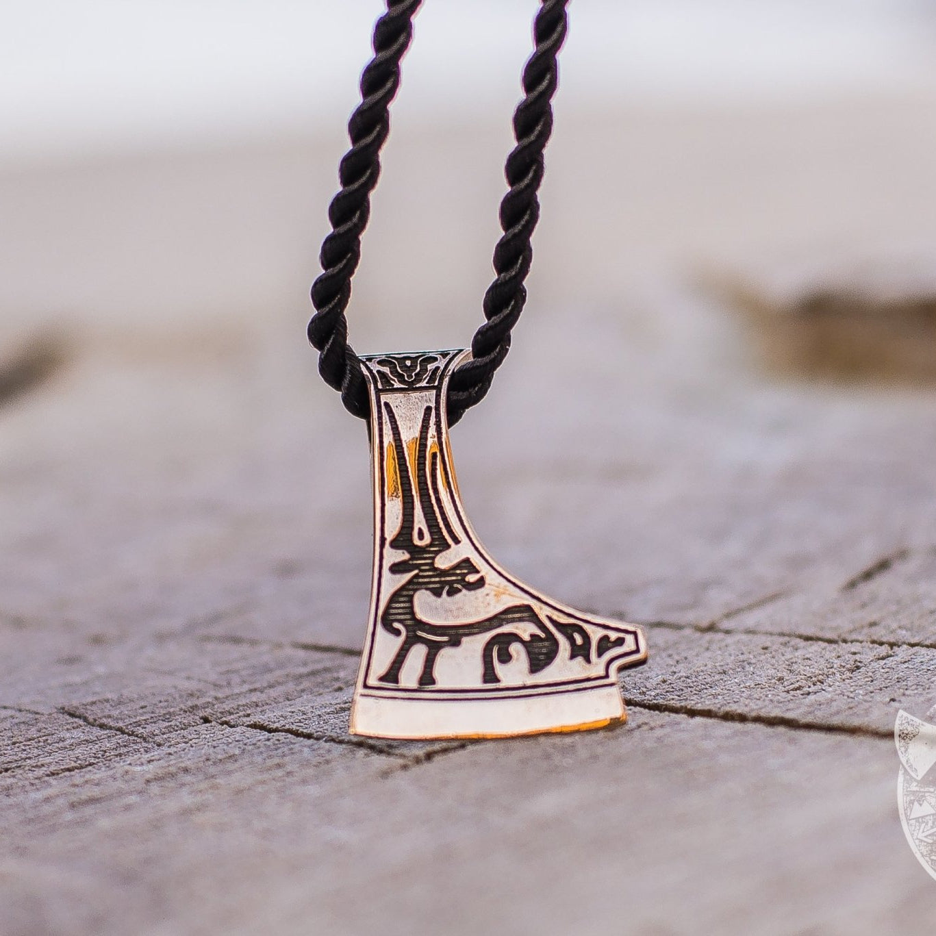 Deer Ornament and Perun's Axe Bronze Pendant - VikingsBrand