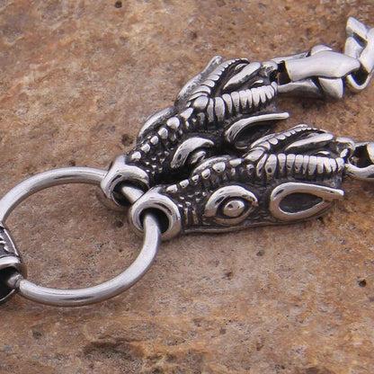 Dragon Head Viking Necklace with Mjolnir - VikingsBrand