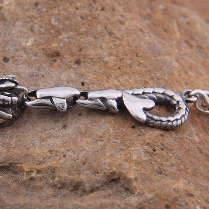 Dragon Head Viking Necklace with Mjolnir - VikingsBrand