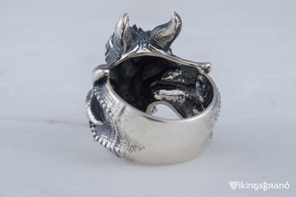 Dragon Viking Ring Sterling Silver Handmade Jewelry