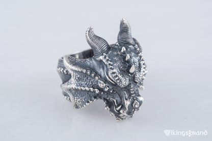 Dragon Viking Ring Sterling Silver Handmade Jewelry