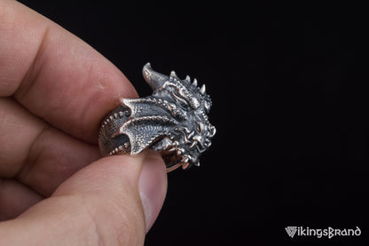 Dragon Viking Ring Sterling Silver Handmade Jewelry