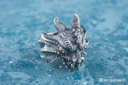 Dragon Viking Ring Sterling Silver Handmade Jewelry