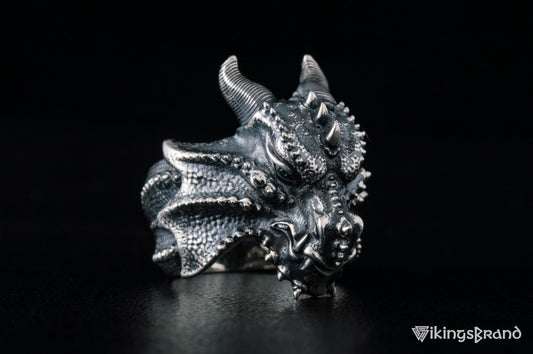 Dragon Viking Ring Sterling Silver Handmade Jewelry