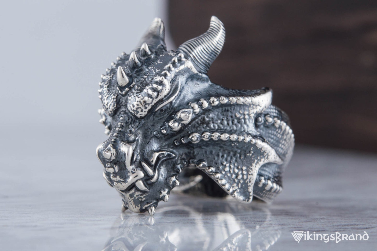 Dragon Viking Ring Sterling Silver Handmade Jewelry