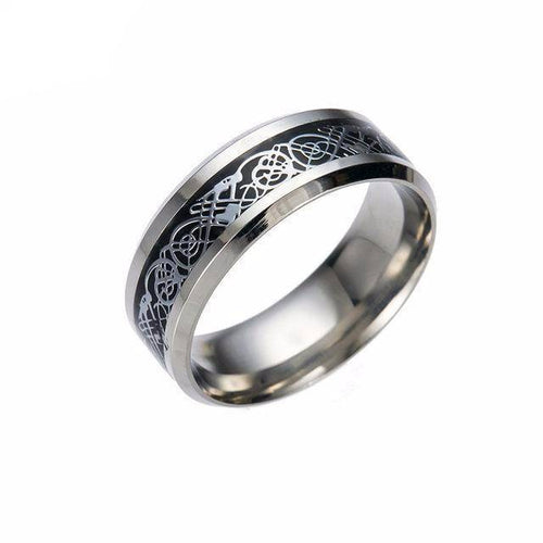 Dragon's Breath Steel Viking Wedding Ring for Men