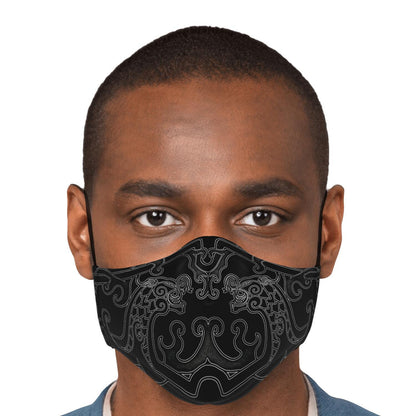 Drakkar Ship Dragon Heads Black Viking Face Mask Cover