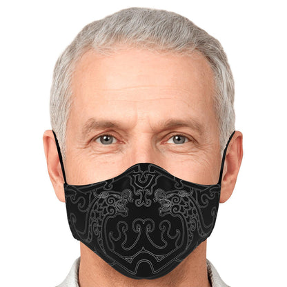 Drakkar Ship Dragon Heads Full Black Viking Face Mask Cover