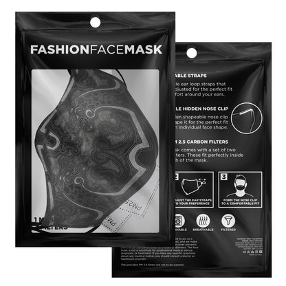 Drakkar Ship Dragon Heads Grey Viking Face Mask Cover