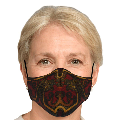 Drakkar Ship Dragon Heads Red Viking Face Mask Cover