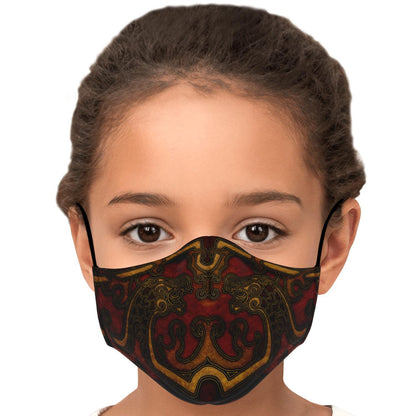 Drakkar Ship Dragon Heads Red Viking Face Mask Cover