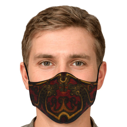 Drakkar Ship Dragon Heads Red Viking Face Mask Cover