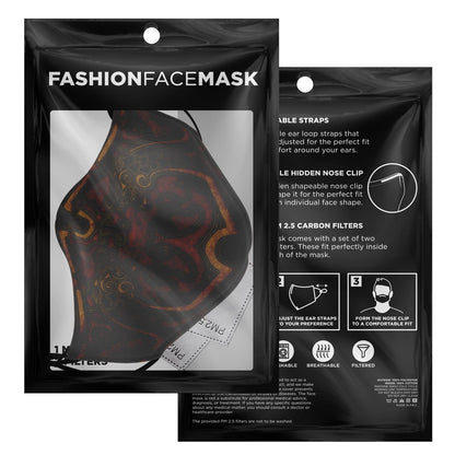 Drakkar Ship Dragon Heads Red Viking Face Mask Cover