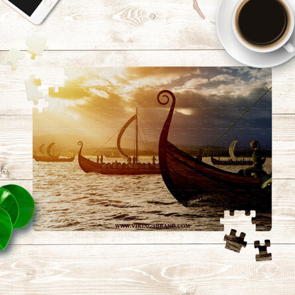 Drakkar Ships Sailing Jigsaw Puzzle
