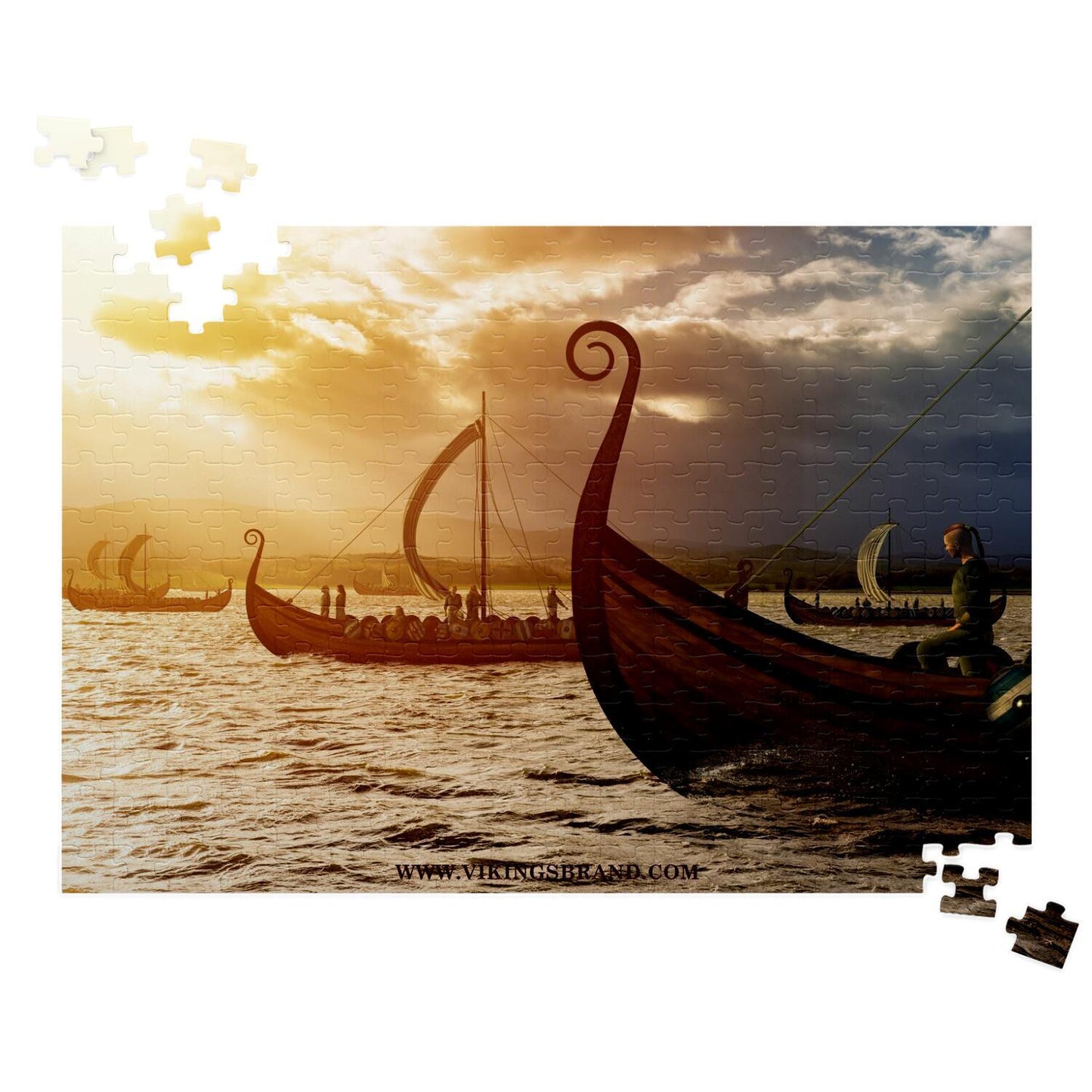 Drakkar Ships Sailing Jigsaw Puzzle