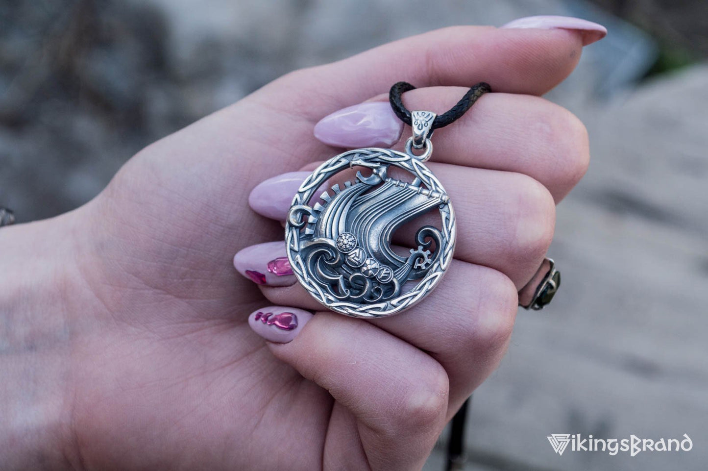 Drakkar Viking Pendant Sterling Silver Handmade Jewelry