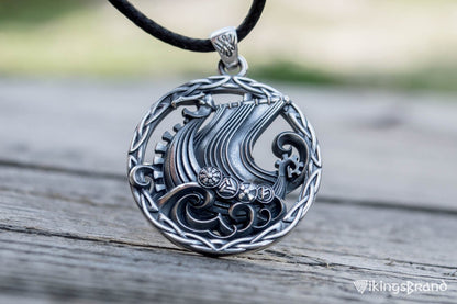 Drakkar Viking Pendant Sterling Silver Handmade Jewelry
