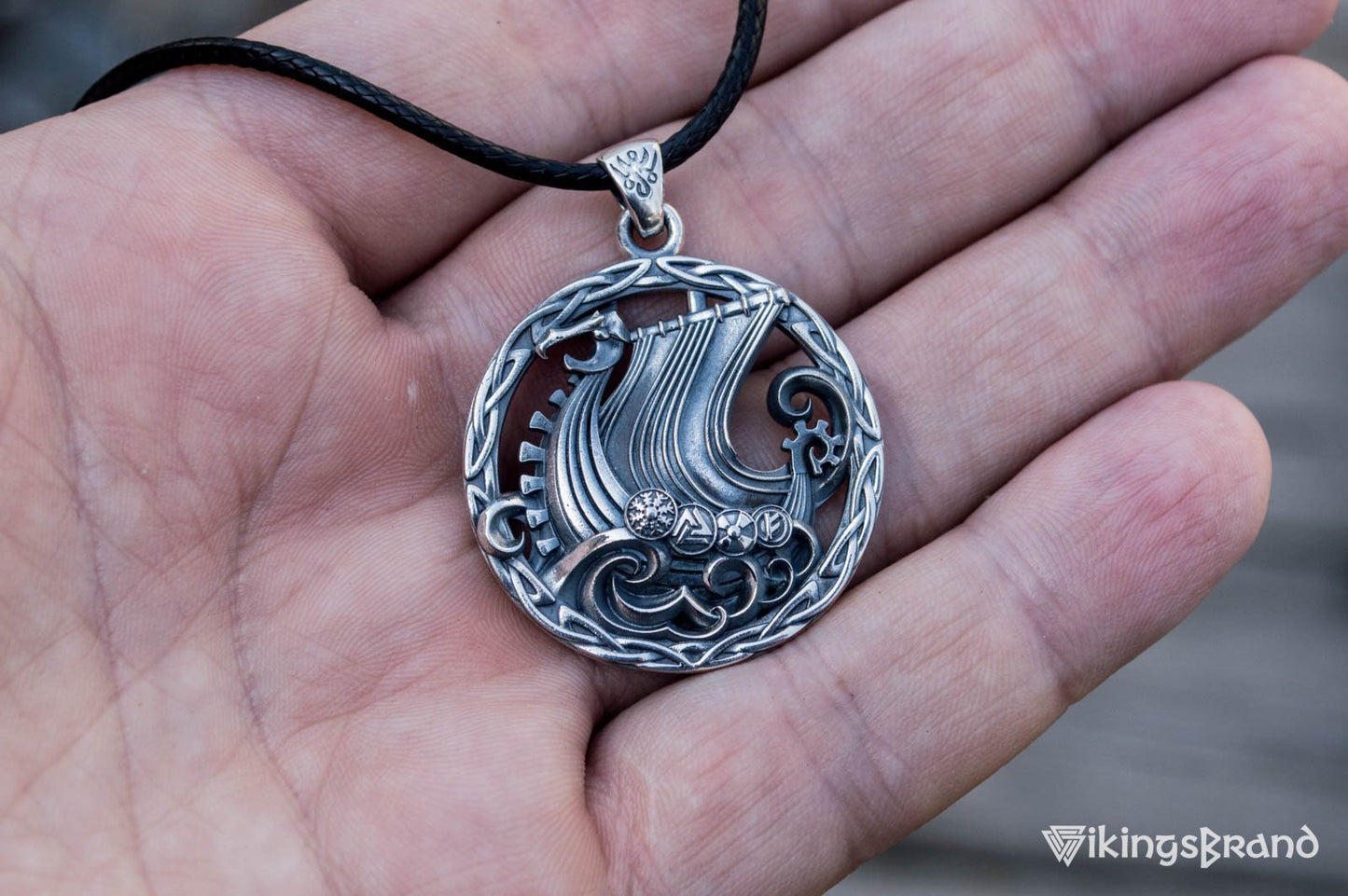 Drakkar Viking Pendant Sterling Silver Handmade Jewelry