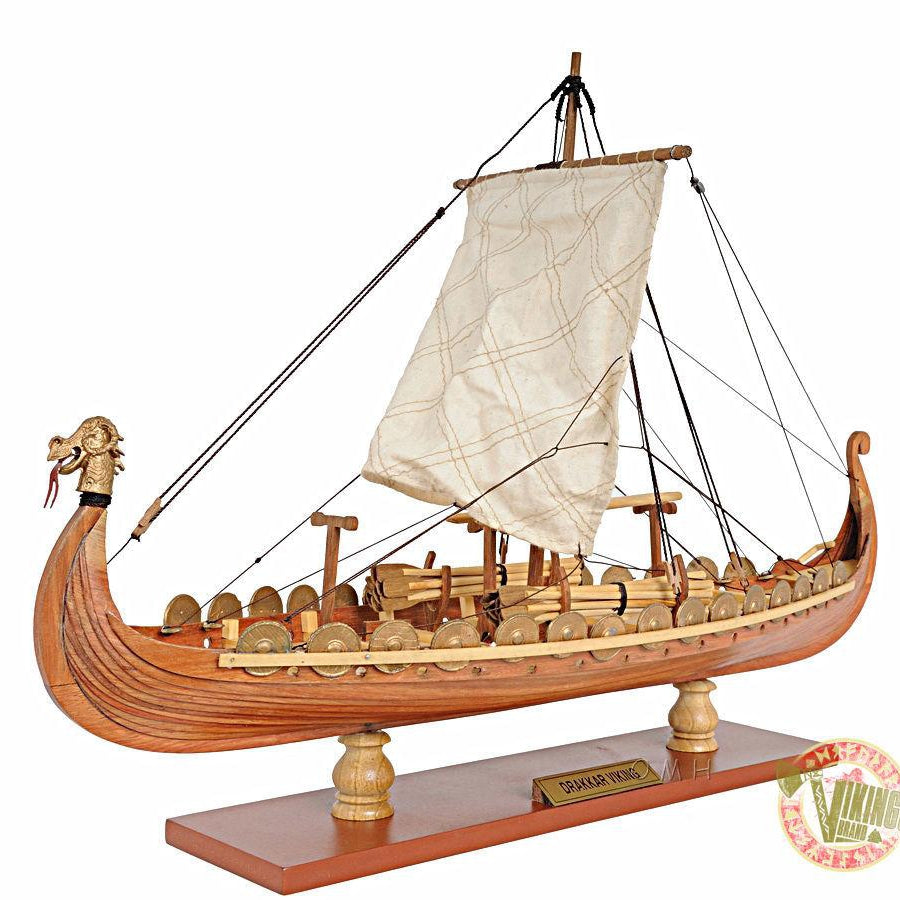 Drakkar Viking Ship - Wooden Model - DIY Kit (Unassembled)- 1/50 Scale - VikingsBrand