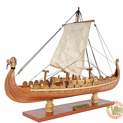 Drakkar Viking Ship - Wooden Model - DIY Kit (Unassembled)- 1/50 Scale - VikingsBrand