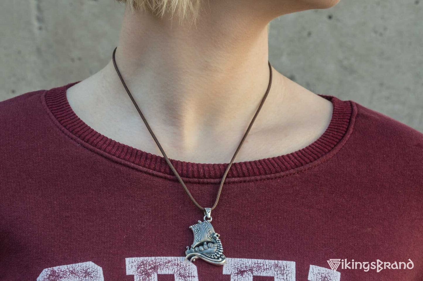 Drakkar Vikings Pendant with Viking Symbols Sterling Silver Jewelry