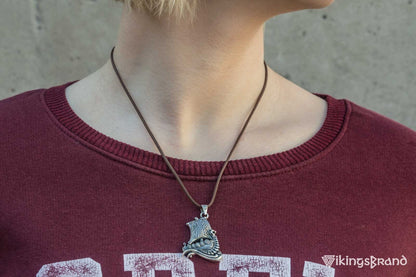 Drakkar Vikings Pendant with Viking Symbols Sterling Silver Jewelry