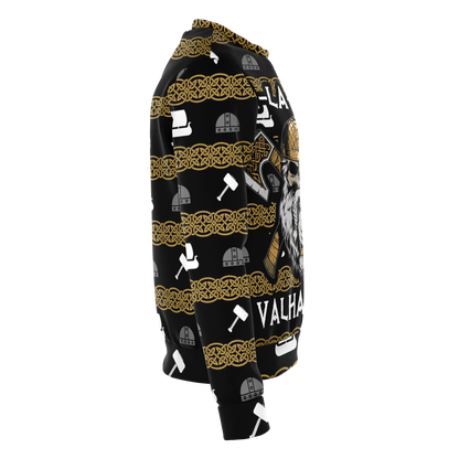Fa La La Valhalla Viking Warrior Head Sweater - VikingsBrand