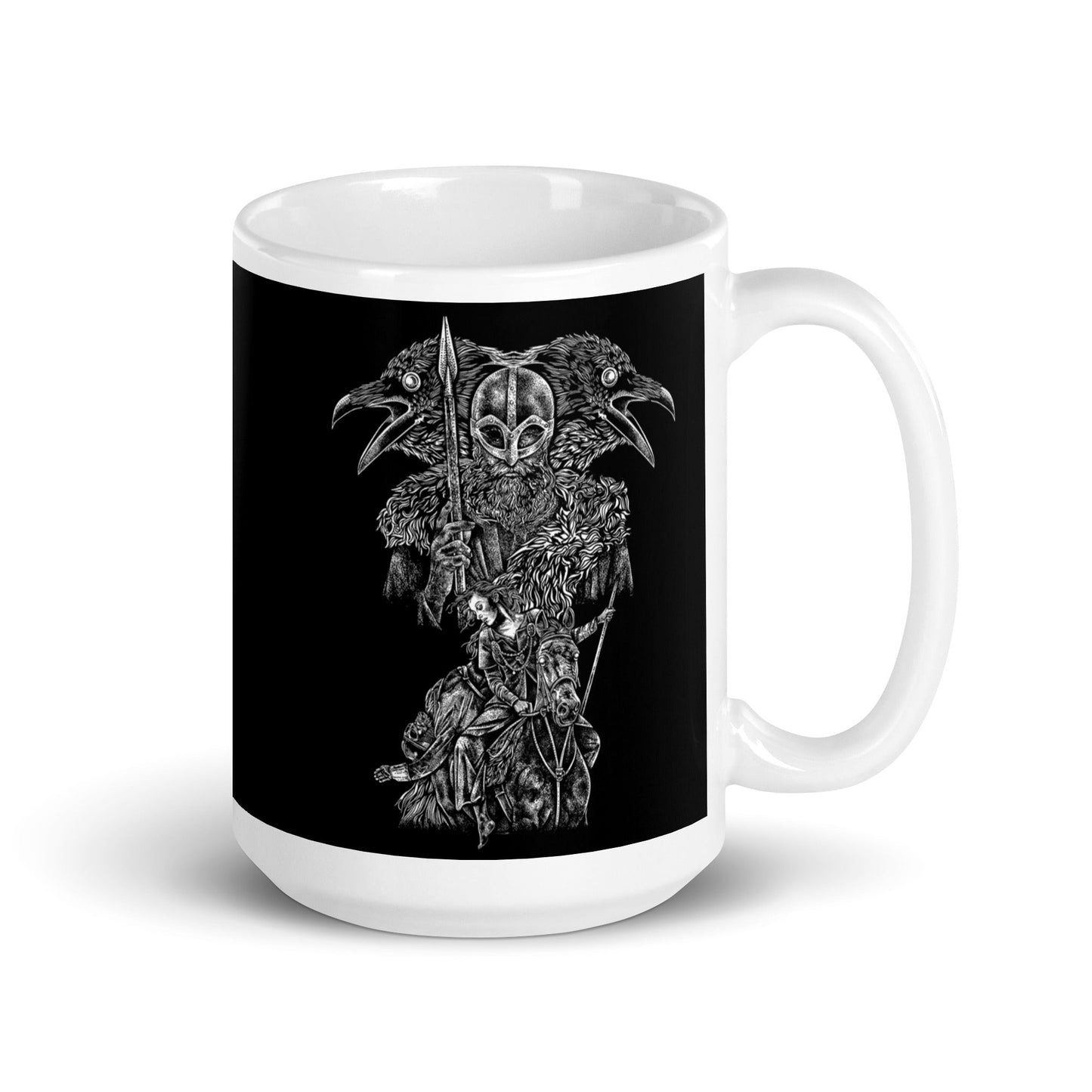 Einherjar Patch Viking White glossy mug