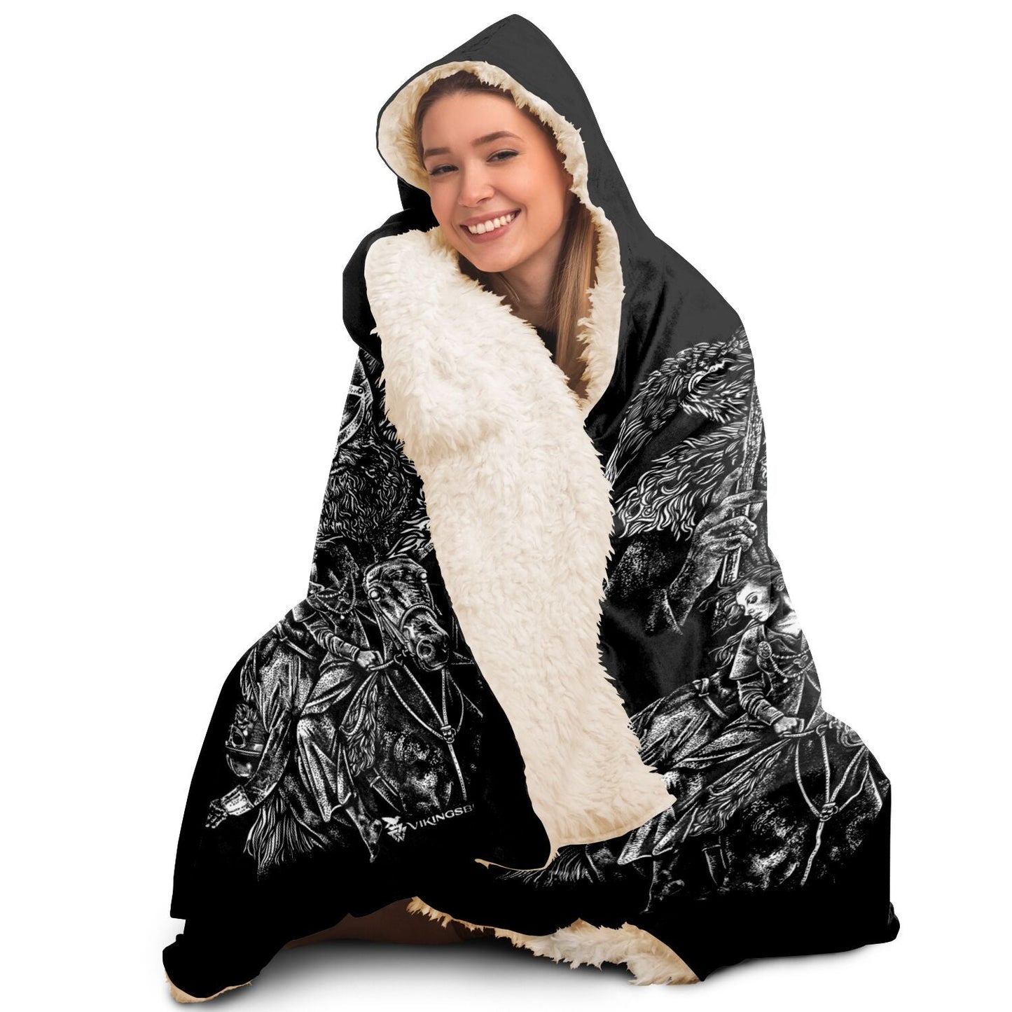 Einherjar Path Viking Hooded Blanket