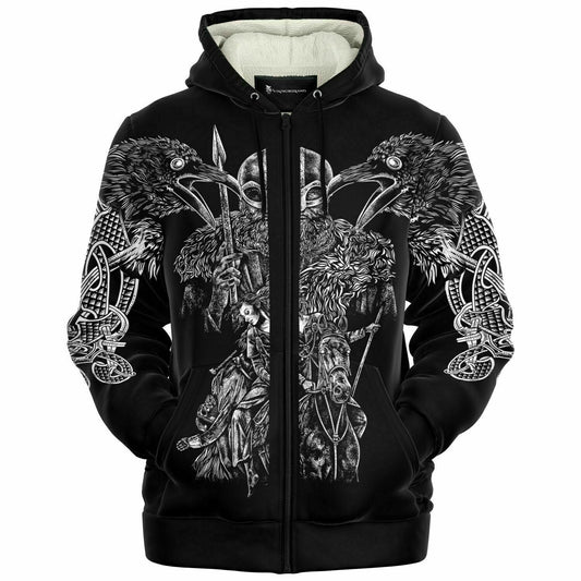 Einherjar Path Viking Microfleece Zip-Up Hoodie