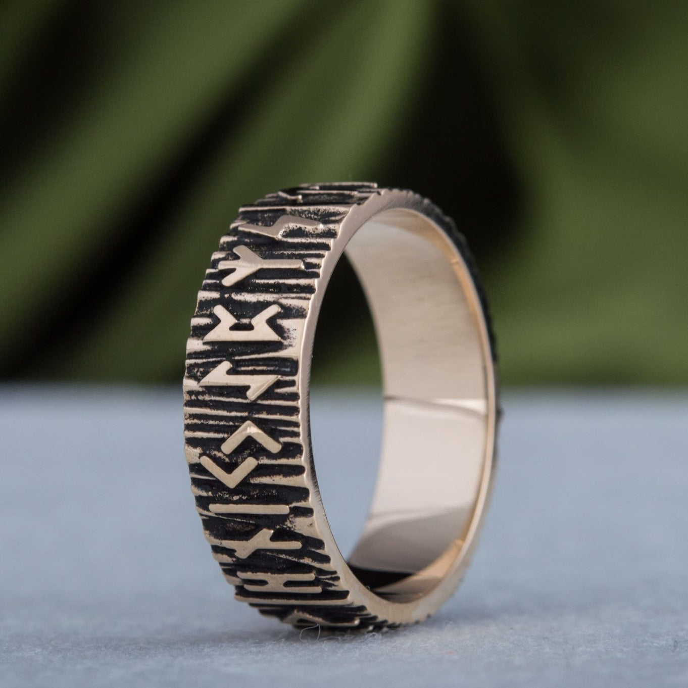 Elder Futhark Norse Runes Handcrafted Bronze Viking Wedding Rings