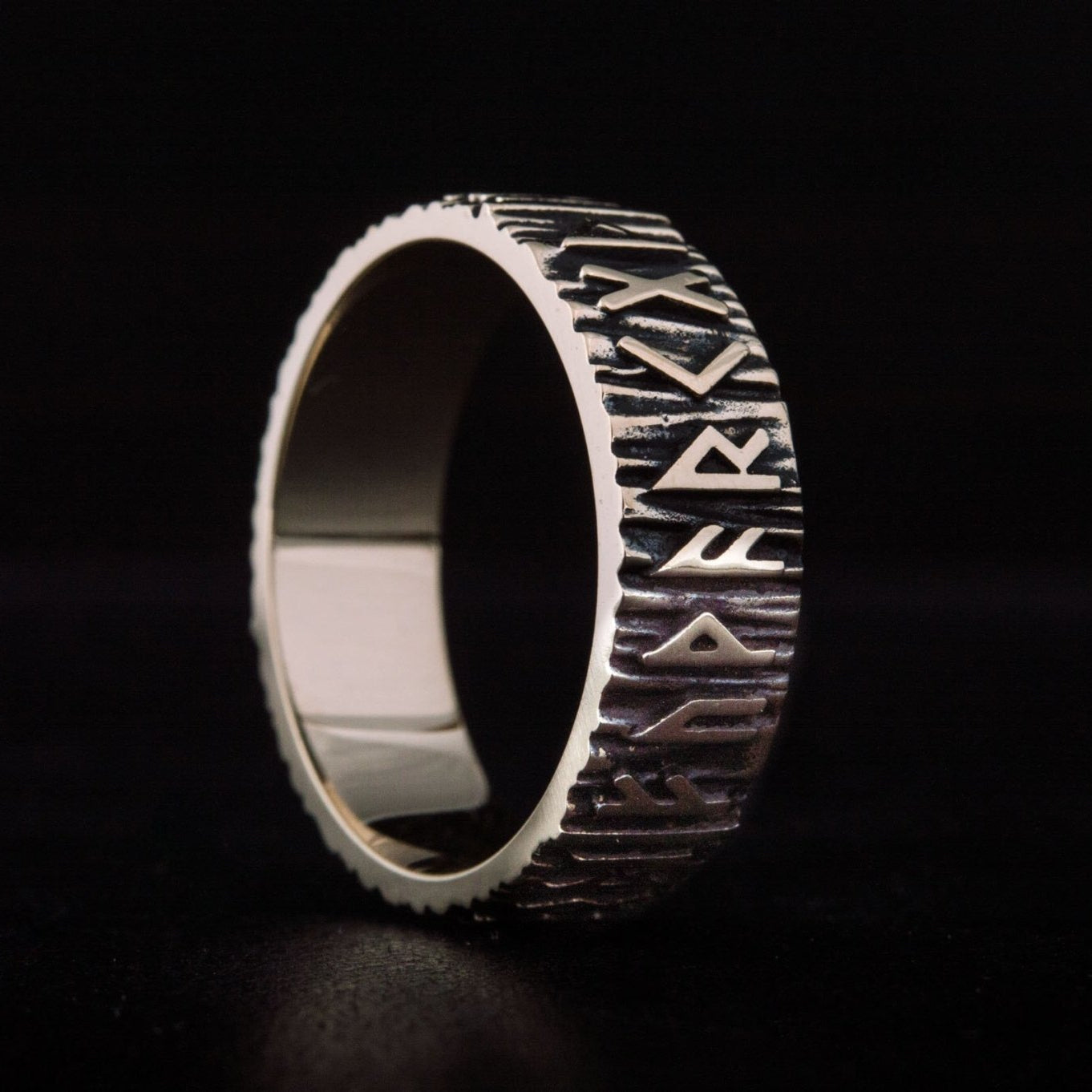 Elder Futhark Norse Runes Handcrafted Bronze Viking Wedding Rings