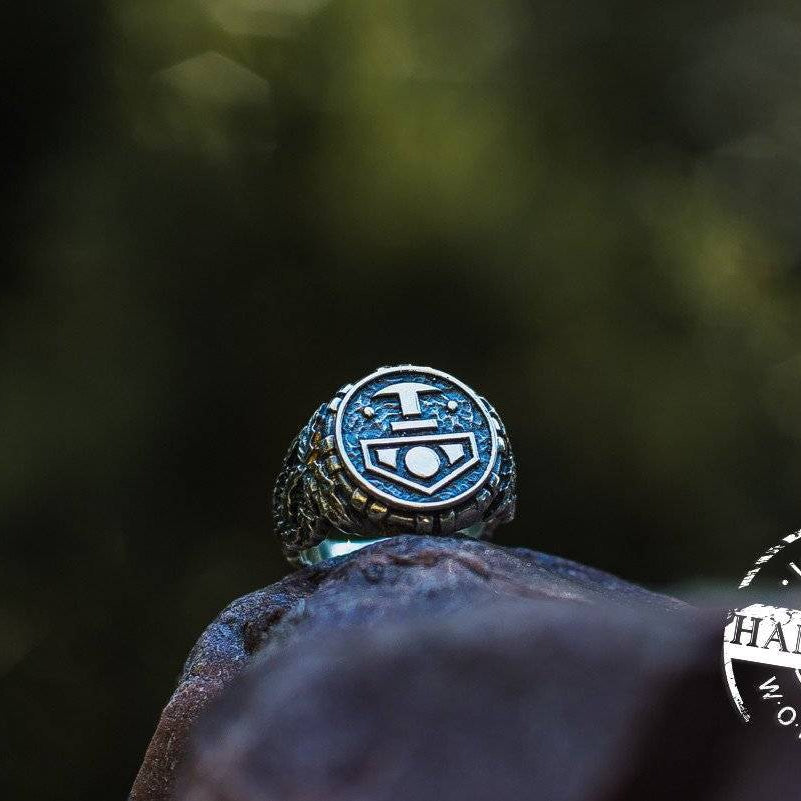 EXCLUSIVE Handcrafted Mjolnir Ring With Oak Leaves - VikingsBrand