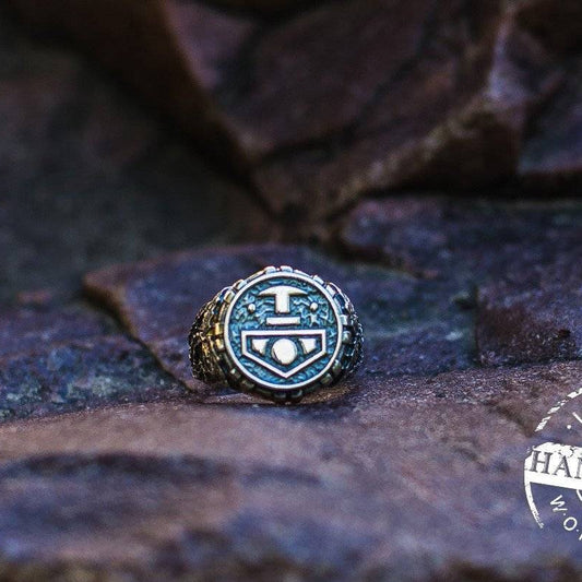 EXCLUSIVE Handcrafted Mjolnir Ring With Oak Leaves - VikingsBrand