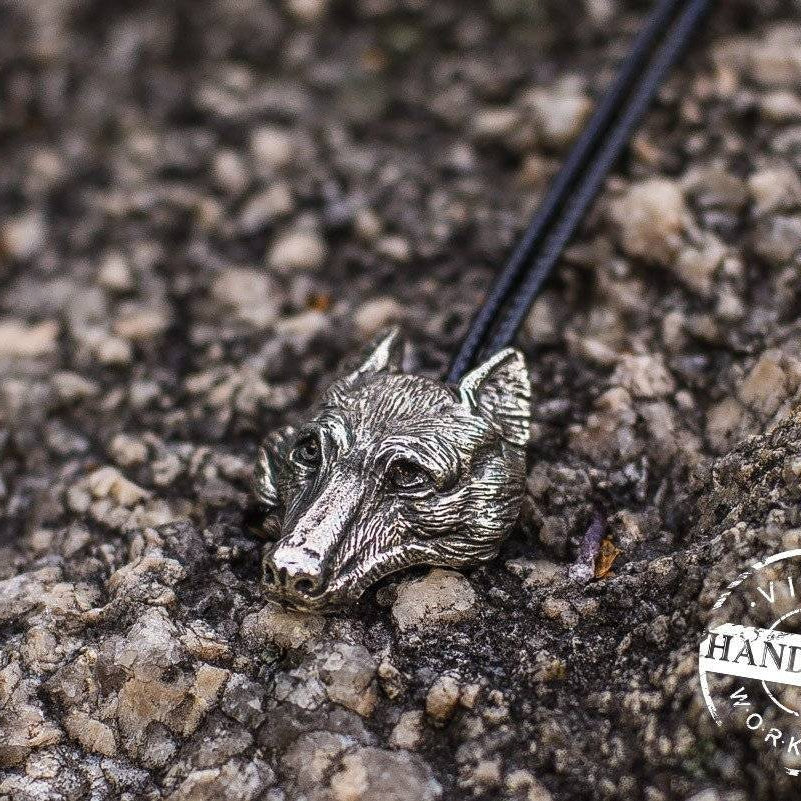 EXCLUSIVE Handcrafted Wolf Head Pendant - Necklace - VikingsBrand