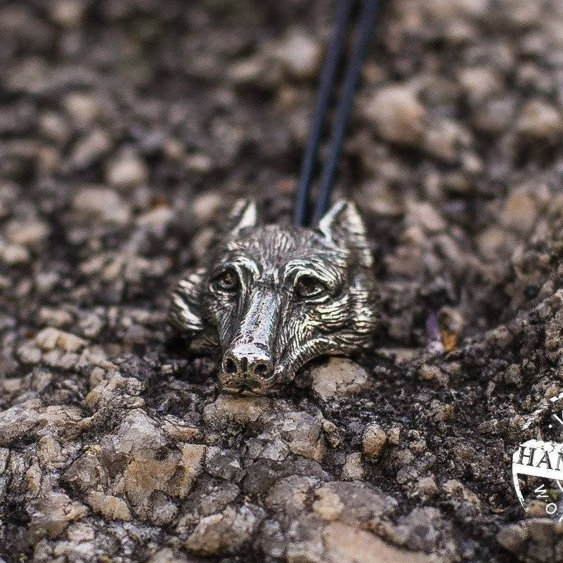 EXCLUSIVE Handcrafted Wolf Head Pendant - Necklace - VikingsBrand