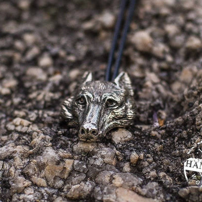 EXCLUSIVE Handcrafted Wolf Head Pendant - Necklace - VikingsBrand