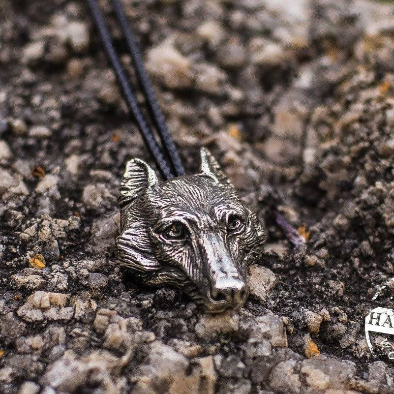 EXCLUSIVE Handcrafted Wolf Head Pendant - Necklace - VikingsBrand