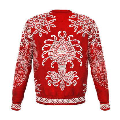 Fa-La-La-La-La Valhalla Yule Santa Sweater with Yggdrasil on the Back - VikingsBrand